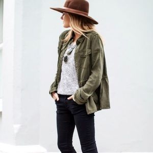 Olive Military style Utility Jacket